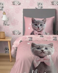 kot z kokardą pościel bawełniana młodzieżowa 5705A