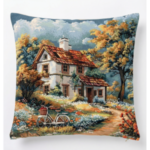 dom na wzgórzu poszewka dekoracyjna gobelin 45x45 IRYS
