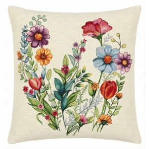 folk kwiaty poszewka dekoracyjna gobelin 45x45 IRYS