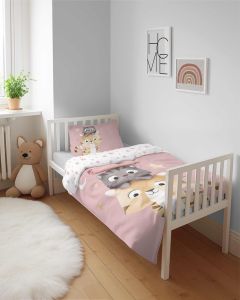 kociaki słodziaki dwustronna pościel bawełniana maya moo 100x135 + 40x60 do łóżeczka 5514B