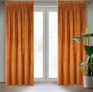 ruda zasłona gotowa RIA 140x270 na taśmie EUROFIRANY