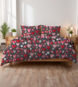 szare walentynki pościel kora bawełniana luksusowa 160x200