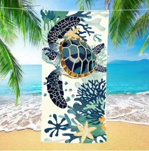 żółw ręcznik plażowy z mikrofibry 70x140