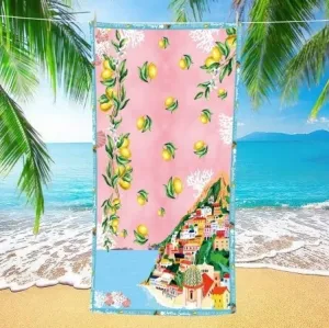 cytrynki ręcznik plażowy z mikrofibry 70x140