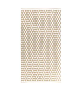 beżowy ręcznik plażowy SPA w koła 100x180 100% bawełny 