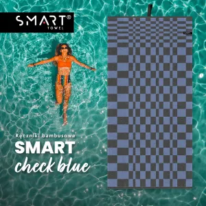 CHECK BLUE bambusowy ręcznik smart towel 75x150 TEXPOL