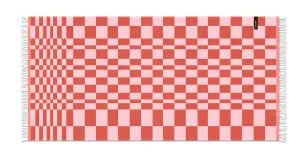 CHECK RED bambusowy ręcznik smart towel 75x150 TEXPOL