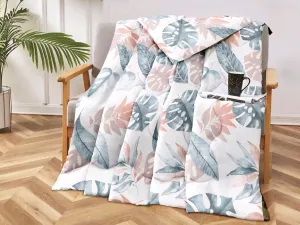 monstera kołdra 220x200 antyalergiczna letnia drukowana narzuta