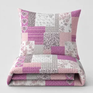 patchwork z motylem róż pościel kora bawełniana lux premium polska