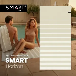 beżowy bambusowo lniany ręcznik HORIZON smart 75x150 TEXPOL