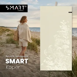 beżowy bambusowo lniany ręcznik KOPER smart 75x150 TEXPOL