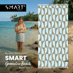 GEOMETRIC BEACH BŁĘKIT ONA bambusowy ręcznik smart towel 75x150 TEXPOL