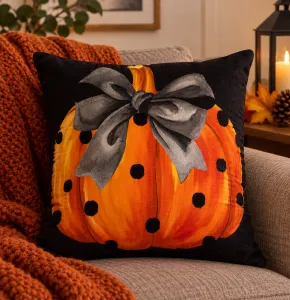 dynia poszewka halloween 40x40 welur