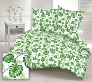zielona monstera pościel bawełniana PREMIUM POLSKA